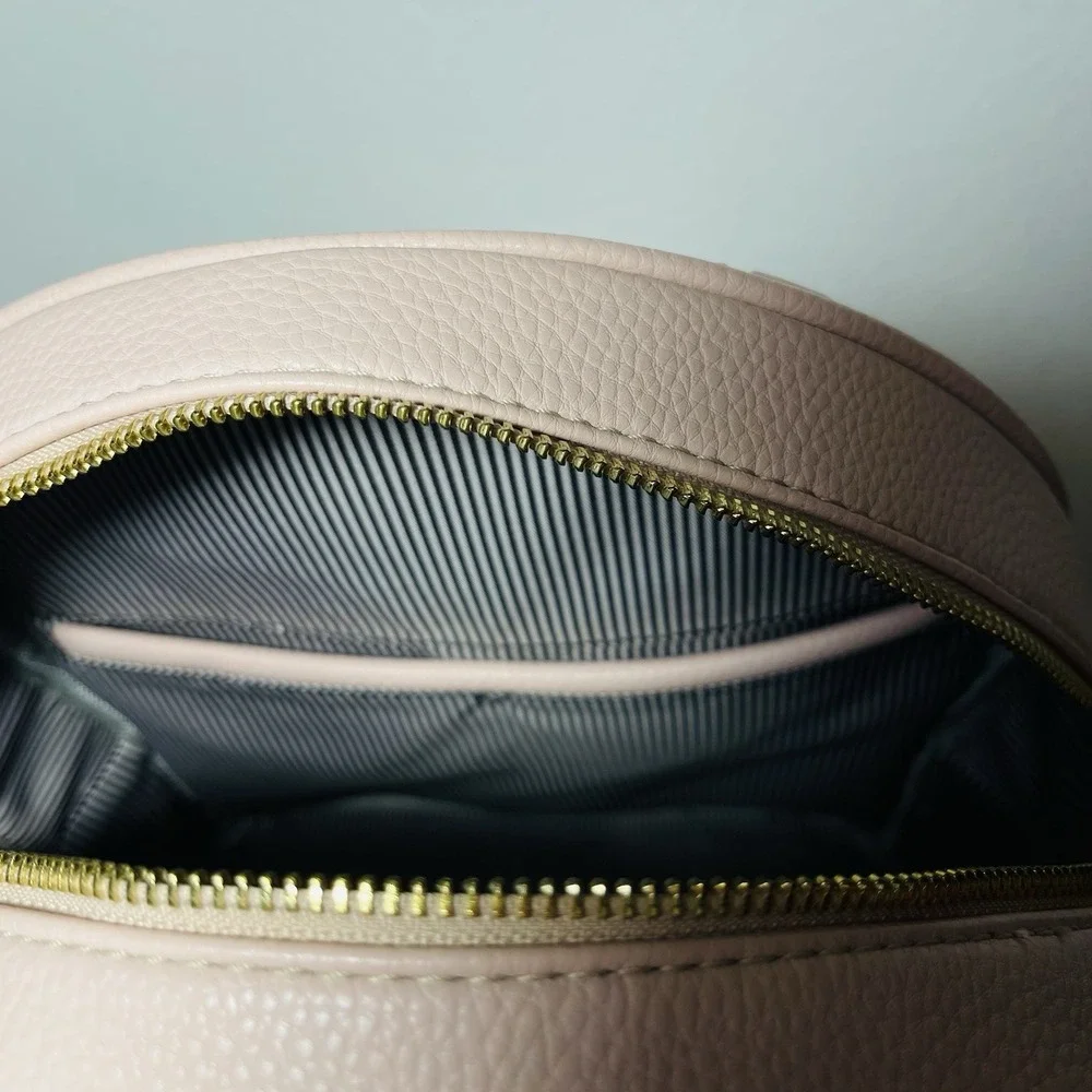Pink‎ Backpack Vegan Leather Textured Gold Tone Hardware